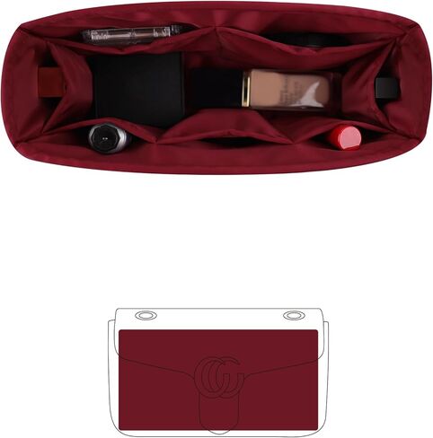 Purse Organizer Insert for GG Marmont Matelassé Shoulder Bag, Soft-touch Purse Insert for GG Marmont, Practical Inner Bag with Pockets for Storage (Magnolia, Medium31) in Saudi Arabia