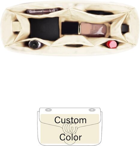 Purse Organizer Insert for GG Marmont Matelassé Shoulder Bag, Soft-touch Purse Insert for GG Marmont, Practical Inner Bag with Pockets for Storage (Magnolia, Medium31) in Saudi Arabia