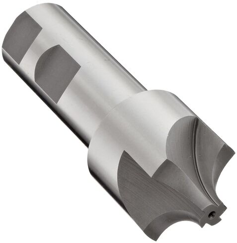 YG-1 E1237 High Speed Steel (HSS) Corner Rounding End Mill, Weldon Shank, Uncoated (Bright) Finish, Non-Center Cutting, 4 Flutes, 2.5" Overall Length, 0.5" Cutting Diameter, 0.375" Shank Diameter in Saudi Arabia
