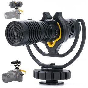 ميكروفون Deity V-Mic D4 Duo Shotgun، ميكروفونات صغيرة مزدوجة الكبسولة مثبتة على الكاميرا، تسجيل أحادي/ستيريو مزدوج، توصيل وتشغيل ميكروفون مع Rycote Shockmount لكاميرات DSLR وكاميرات الفيديو والهواتف الذكية in Kuwait