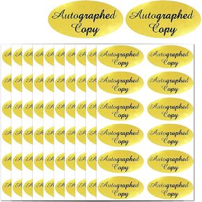 1008 PCS 'Autographed Copy' Stickers-1 x 2Inch Oval Gold Foil Labels Gold Foil Autographed Sticker Autographed by The Author Stickers Oval Autographed Copy Stickers For Paperback Books Novels Signings