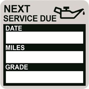 Oil Change Sticker Static Cling, 2inch 60pcs Black Oil Change Remind Sticker with No Residue