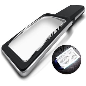 MAGNIPROS Patented 6X Large Magnifying Glass with Light | 3 Color Light Modes | Anti-Glare Lens & Stepless Dimmable LEDs | Perfect for Reading Fine Print & Inspection - Ideal for Seniors & Low Vision