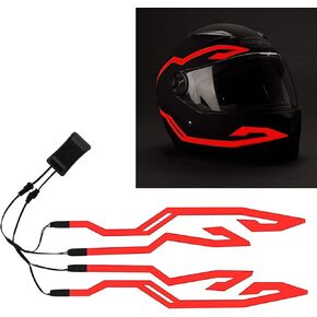 4PCS Upgrade Rechargeable Motorcycle Helmet Light, Night Riding Signal Helmet EL Light Sticker, 3 Mode Led Helmet Light Strip Accessories for Motorcycle, Bike Helmet (Rechargeable Powered, Ice Blue) in Kuwait