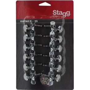 Stagg KG679 Chrome Machine Heads for 12-String Western or Dreadnought Acoustic Guitar