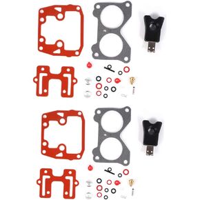 CQYD New Carburetor Repair Kit For 18-7046 439076 with Float Johnson Evinrude Twin Carb Rebuild Kit V4 85 90 100 115 125 140 HP