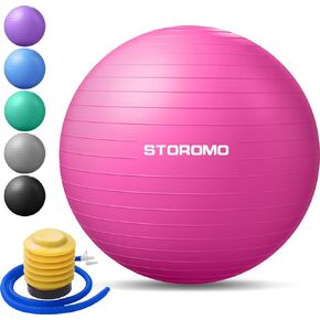 STOROMO Exercise Ball,Yoga Ball(Free Exercise Tutorial)，Extra Thick Non-Slip,Holds 2500 lbs, Workout Ball for Pregnancy Birthing and Balance Stability