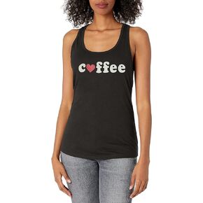 Chin Up Women's Coffee Heart Ideal Racerback Graphic Tank Top