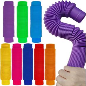 24pcs Large Pop Tubes Sensory Fidget Toys for Party Favor, Big Pop Tubes Bulk for Classroom Prizes Goodie Bag Stuffers, Kids Toddlers Adults Jumbo Pop Tubes for Birthday Christmas Valentine Gift