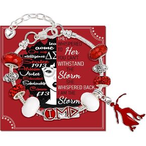 FANCIBAND دلتا سيغما ثيتا نادي نسائي أدوات الفضة سحر أساور للنساء ثعبان سلسلة سوار دلتا نادي نسائي هدايا للنساء حفلة التخرج هدية in Kuwait