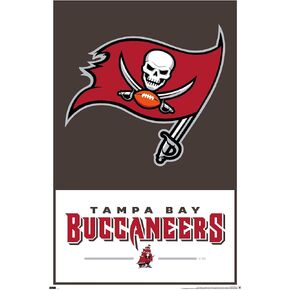 Trends International NFL Tampa Bay Buccaneers - Logo 21 Wall Poster, 14.72" x 22.37", Barnwood Framed Version