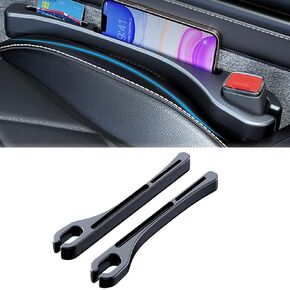 حشو فجوات مقعد السيارة من ستيفور - منظم فجوات مقعد السيارة مع وظيفة تخزين للهاتف الخلوي والمال والمفاتيح وبطاقة البنك - مجموعة سوداء 2 عالمية in Kuwait