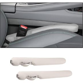 Car Seat Gap Filler, 2 Pack Microfiber Leather Seat Crevice Plug Drop Blocker, Organizer Fill The Gap Between Seat and Console Stop Things from Dropping, Universal Car Accessories (Beige)