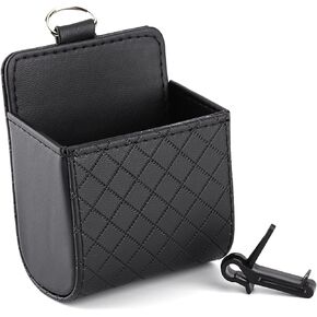 Lwuey Car Vent Storage Pouch, Cars Air Vent Bag Organizer Auto Leather Hanging Case Mount Multifunctional Pocket Mini Pouches Container Hook Keys Coin Cell Phone Holder Glasses Sunglasses Vehicle