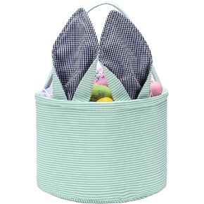 Easter Baskets for Kids,Bunny Easter Basket,Easter Egg Hunting Basket,Easter Buckets for Kids Boys Girls,Bunny Rabbit Easter Tote Bags for Easter Decorations Candy Gifts Toy Storage