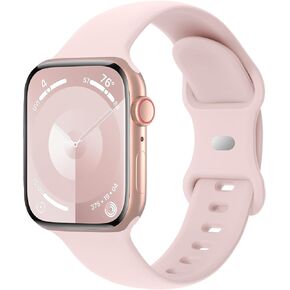Eilesuny Bands Compatible with Apple Watch 38mm 40mm 41mm 42mm 44mm 45mm 49mm, Replacement Soft Silicone Sport Strap Wristbands for iWatch Series 9/8/7/6/5/4/3/2/1 Ultra/2 SE Women Men