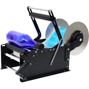 ZONEPACK Manual Lager Size Lable Round Bottle Labeling Machine Wine Bottle Sticker Labeler Applicator