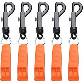 NOOMIEQCF Emergency Whistle with Hook Outdoor Camping Safety Whistle Portable Whistling for Outdoor Sports Mountaineering Tourism Camping 5 Pcs
