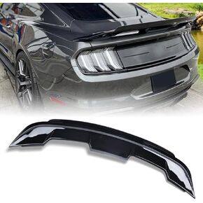 Duolctrams w/Black Gurney Flap Wicker Bill Mustang Spoiler Rear Trunk Spoiler Compatible with 2015-2022 Mustang Coupe 2DR, GT500 GT350 Style Glossy Black