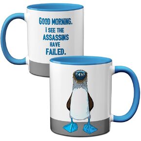 Blue Footed Boobie Assassin Mug by Pithitude - One Single 11oz. Blue Coffee Cup