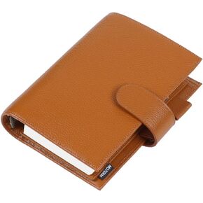 Moterm Personal Luxe Rings Planner - Genuine Leather Binder Organizer (Pebble-Mustard, 30mm Ring)