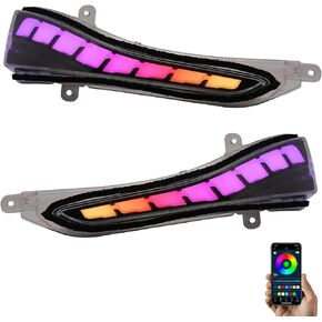 Side View Mirrors Light Indicator Blinker Sequential For Infiniti Q50 Q60 Q70 QX30 QX50 QX60 QX70 Nissan Skyline Multi-Color Dynamic SRGB LED Turn Signal Light