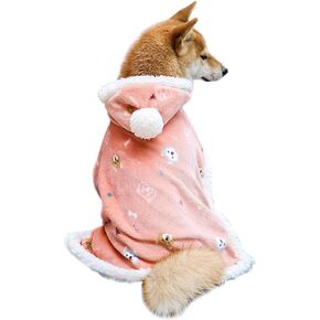 Dog Clothes Fleece Winter Coat Warm Soft Dog Vest for Cold Weather,Flannel Blanket Throw Multi-use Pet Apparel for Small Medium Dogs & Cats (M Pink)