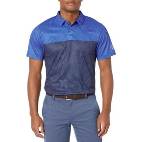 PGA TOUR Men's Airflux Color Block Short Sleeve Golf Polo Shirt with Self Collar
