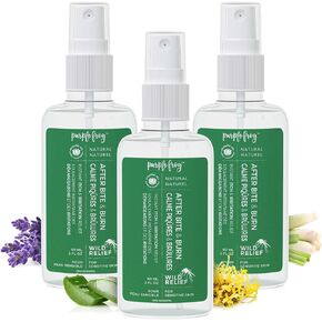 Purple Frog Wild Relief Anti Itch Spray and Bug Bite Itch Relief, Plant-Based Bug Bite Relief and Burn Spray, for Bug Bites, Minor Burns, Cuts & Rashes, with AloeVera and Witch Hazel, 60ml, Pack of 3