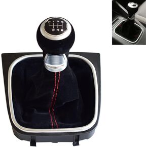 Fouedy 6 Speed Black Suede Leather Gear Shift knob Complete Gaiter Boot for V-olkswa-gen -VW Golf 5 6 MK5 MK6 R32 GTI 2004 2005 2006 2007 2008 09
