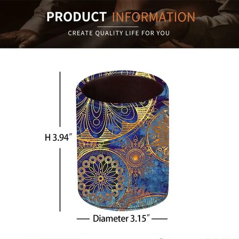 BIBELUN Pen Holder for Desk Cute, Desk Organizers and Workspace Accessories Storage, Pencil Holder Cup for Makeup Brush/Art Supplies/Stationery, Decorative Aesthetic Office Organization, PU Leather in Saudi Arabia