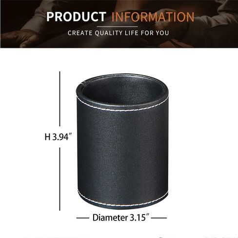 BIBELUN Pen Holder for Desk Cute, Desk Organizers and Workspace Accessories Storage, Pencil Holder Cup for Makeup Brush/Art Supplies/Stationery, Decorative Aesthetic Office Organization, PU Leather in Saudi Arabia