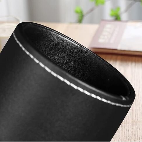 BIBELUN Pen Holder for Desk Cute, Desk Organizers and Workspace Accessories Storage, Pencil Holder Cup for Makeup Brush/Art Supplies/Stationery, Decorative Aesthetic Office Organization, PU Leather in Saudi Arabia