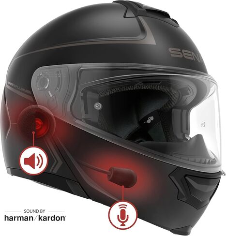 خوذة Sena Impulse DOT Flip Up Modular Bluetooth مع صوت من Harman Kardon خوذة قناع مزدوج مع نظام اتصال داخلي شبكي متكامل / MP3 / اتصال صوتي in Kuwait