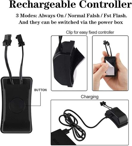 4 قطع ترقية ضوء خوذة دراجة نارية قابلة لإعادة الشحن، ملصق ضوء إشارة ركوب الليل EL، 3 أوضاع LED لخوذة شريط الضوء للدراجات النارية، خوذة الدراجة (قابلة لإعادة الشحن، أزرق ثلجي) in Kuwait