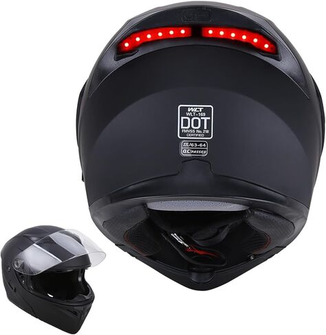 OUMURS Adult Modular Motorcycle Full Face Helmet, DOT Approved Dual Visor Flip up Modular Motorcycle Helmet for Unisex Adult, Motorbike Street Bike ATV Helmet in Kuwait