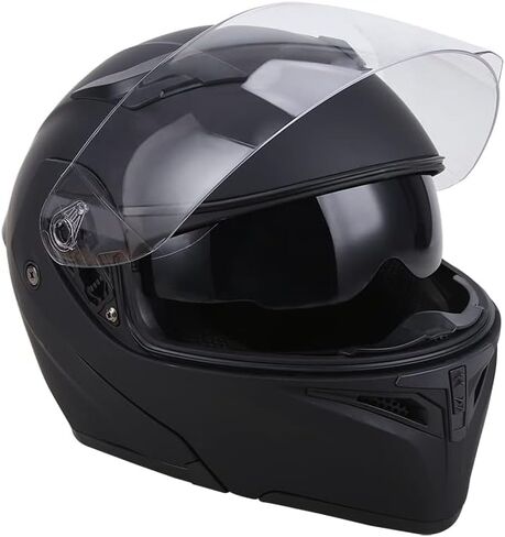 OUMURS Adult Modular Motorcycle Full Face Helmet, DOT Approved Dual Visor Flip up Modular Motorcycle Helmet for Unisex Adult, Motorbike Street Bike ATV Helmet in Kuwait