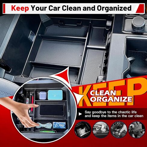 ARISMOTOR Center Console Organizer Tray Compatible with Toyo-ta Tundra 2022-2024/Toyo-ta Sequoia 2023-2024, Armrest Insert Storage Box Interior Accessories, Pack of 1 in Kuwait