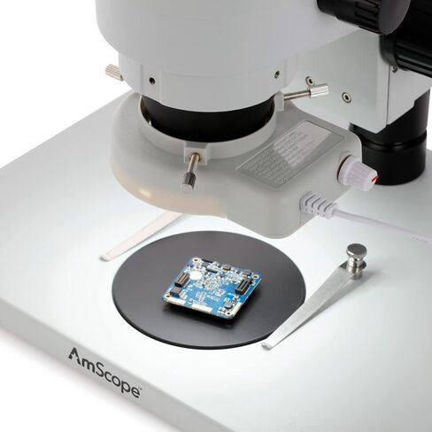 AmScope 48 LED Microscope Ring Light مع باهتة - حجم تركيب يصل إلى 61 مم - يتضمن محول حلقة 48 مم - للمجاهر الاستريو - LED-48W in Kuwait