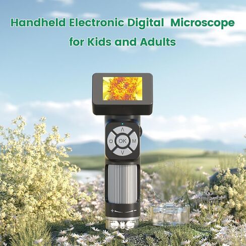 GLG112 Kids Handheld Microscope for Gifts,500X USB Portable Digital Microscope Kids and Adults with Windows PC Compatible,2" LCD Screen,32G SD Card (Black) in Saudi Arabia