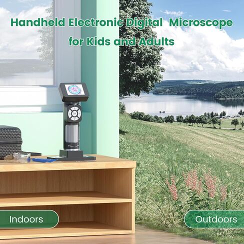 GLG112 Kids Handheld Microscope for Gifts,500X USB Portable Digital Microscope Kids and Adults with Windows PC Compatible,2" LCD Screen,32G SD Card (Black) in Saudi Arabia