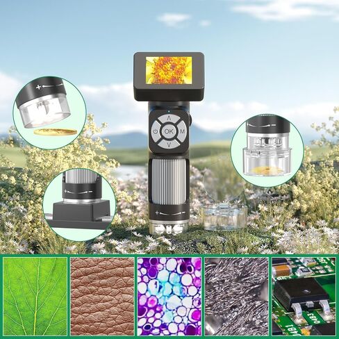 GLG112 Kids Handheld Microscope for Gifts,500X USB Portable Digital Microscope Kids and Adults with Windows PC Compatible,2" LCD Screen,32G SD Card (Black) in Saudi Arabia