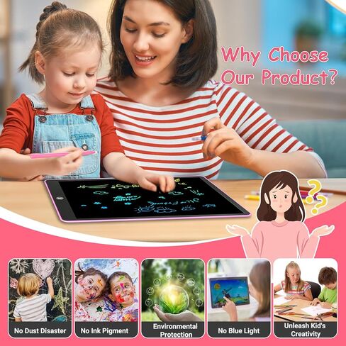 جهاز لوحي للكتابة LCD من Lecover، جهاز لوحي رسم ملون للأطفال الصغار مقاس 16 بوصة، ألعاب للبنات والأولاد من عمر 3 4 5 6 7 سنوات، ألعاب تعليمية للأطفال أثناء السفر، هدايا لأعياد الميلاد والكريسماس (أزرق سماوي) in Kuwait