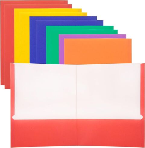 BAZIC 2 Pockets Paper Folder Portfolio, Letter Size Folders Holder for Office Business Document Papers Organizer, Assorted Color, 6-Pack in Saudi Arabia