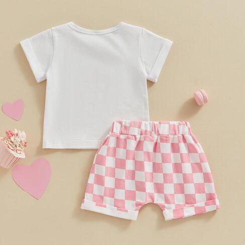 Gueuusu Brother Sister Matching Outfit Short Sleeve In My Big/Lil Sis Era T-shirt Checkered Shorts Set Toddler Summer Clothes in Saudi Arabia