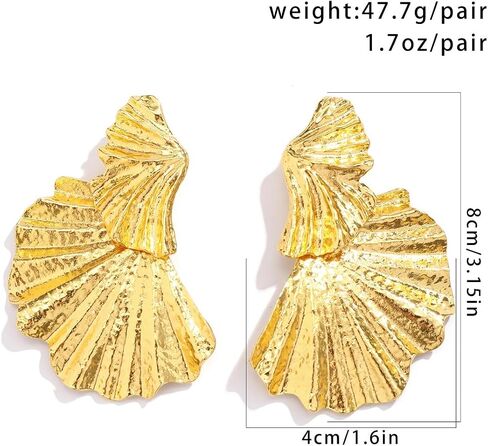LKingel هندسية الذهب بيان أقراط للنساء مبالغ فيها أقراط الموضة الكبيرة غير النظامية الحد الأدنى أقراط كبيرة للفتيات النساء in Kuwait