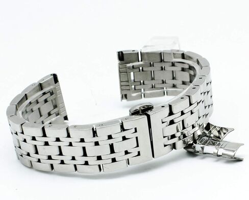 Curved Stainless Steel Polished Metal Watch Band Strap Butterfly Buckle Clasp Men Women 14-24mm Silver in Saudi Arabia