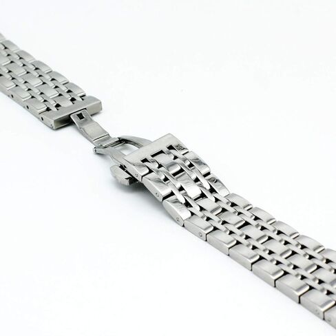 Curved Stainless Steel Polished Metal Watch Band Strap Butterfly Buckle Clasp Men Women 14-24mm Silver in Saudi Arabia