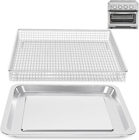 Stainless Steel Baking Tray Pan and Air Fryer Basket Compatible with Cuisinart Airfryer TOA-060 and TOA-065 in Saudi Arabia