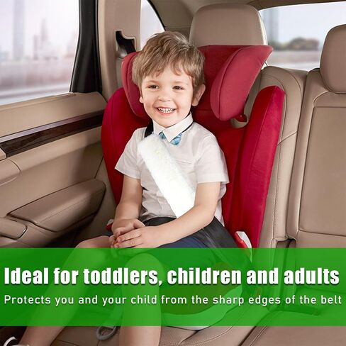 Kewucn 2 PCS Authentic Sheepskin Car Seat Belt Cover, Soft Fuzzy Comfort Auto Seat Belt Shoulder Strap Pad to Protect Your Neck and Shoulder, Suitable for Adults Kids Women and Men (Black) in Saudi Arabia